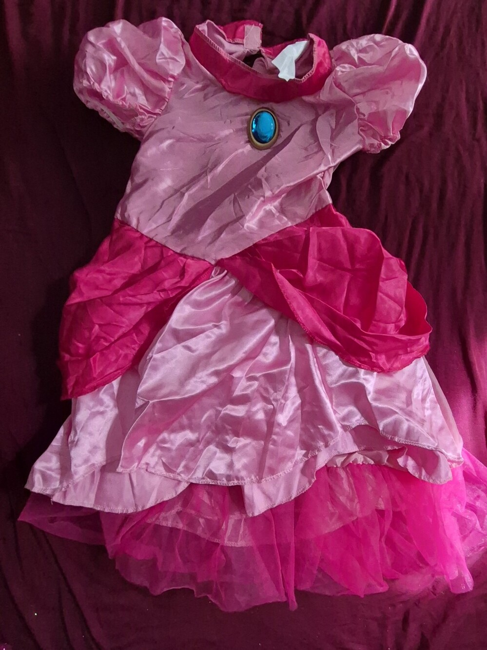 Nintendo Super Mario Princess Peach Classic Costume Dress Girls Size 5-6Years
